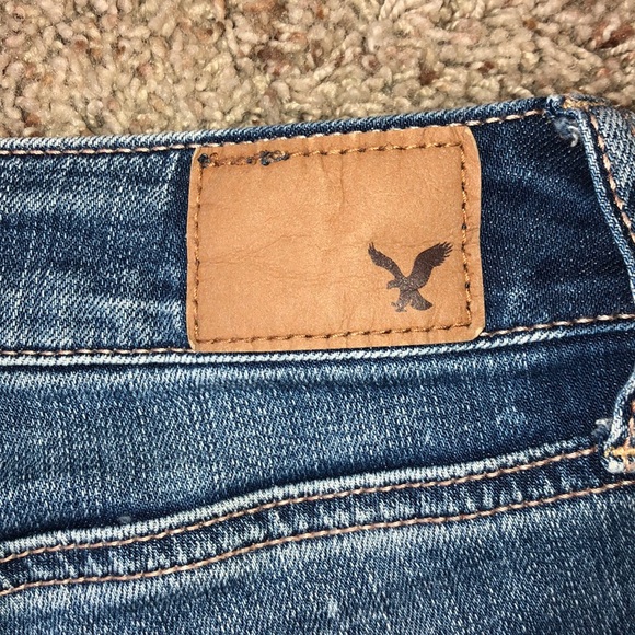 American Eagle women’s blue ripped / distressed skinny jeans / jeggings - Picture 12 of 12